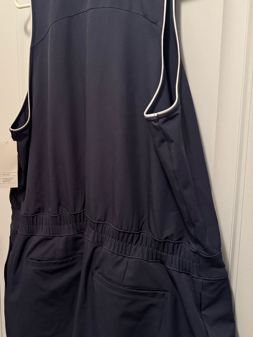 all in motion Black Sleeveless Romper with White Piping Trim - Picture 8 of 10